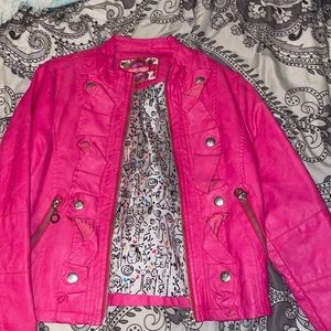 Pink dollhouse leather jacket